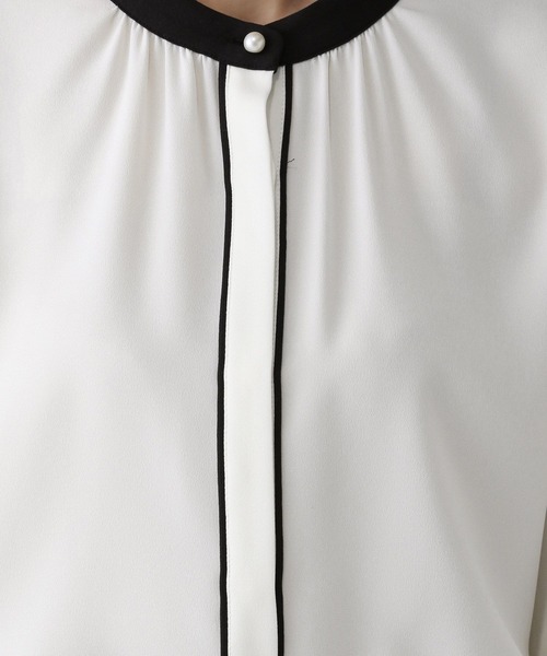 セール】キレイつづくパイピングブラウス/579496（シャツ/ブラウス