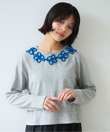 bulle de savon | △くるくるはなテープ刺繍 プルオーバー(Tシャツ/カットソー)