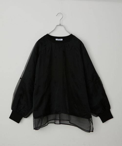 シアーレイヤードボリュームスリーブオーバーサイズスウェット MONO