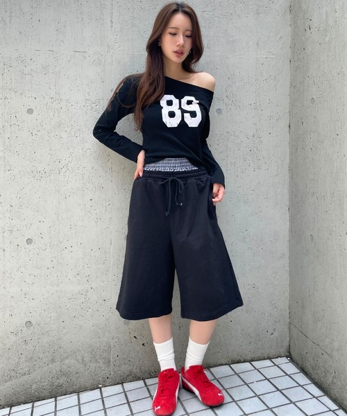 3.3 Field Trip (3.3フィールドトリップ)の「3.3 Field Trip/オフショルナンバー長袖T(Tシャツ/カットソー・レディース・グレー/ボルドー/ホワイト/ブラック・FREE)」の21枚目の写真
