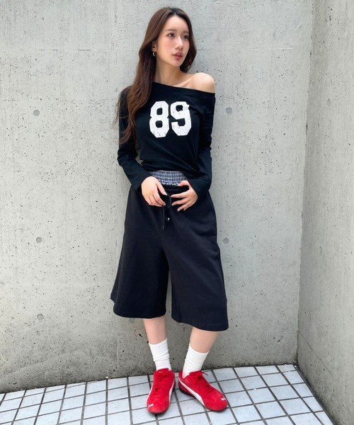 3.3 Field Trip (3.3フィールドトリップ)の「3.3 Field Trip/オフショルナンバー長袖T(Tシャツ/カットソー・レディース・グレー/ボルドー/ホワイト/ブラック・FREE)」の20枚目の写真