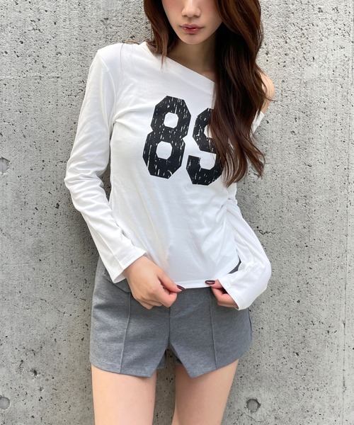 3.3 Field Trip (3.3フィールドトリップ)の「3.3 Field Trip/オフショルナンバー長袖T(Tシャツ/カットソー・レディース・グレー/ボルドー/ホワイト/ブラック・FREE)」の15枚目の写真