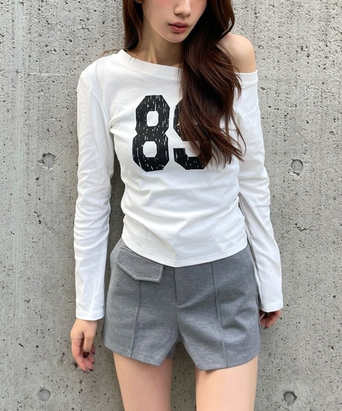 3.3 Field Trip (3.3フィールドトリップ)の「3.3 Field Trip/オフショルナンバー長袖T(Tシャツ/カットソー・レディース・グレー/ボルドー/ホワイト/ブラック・FREE)」の16枚目の写真