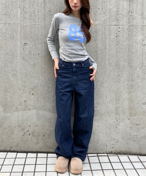 3.3 Field Trip (3.3フィールドトリップ)の「3.3 Field Trip/オフショルナンバー長袖T(Tシャツ/カットソー・レディース・グレー/ボルドー/ホワイト/ブラック・FREE)」の17枚目の写真