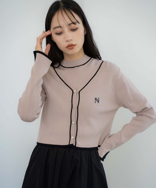 NOELA(ノエラ)の「ロゴ刺繍アンサンブル(カーディガン/ボレロ・レディース・ネイビー/ベージュ/キャメル・フリー)」の17枚目の写真