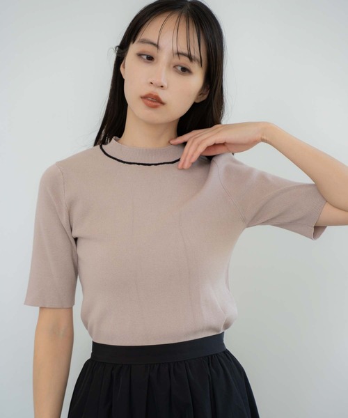 NOELA(ノエラ)の「ロゴ刺繍アンサンブル(カーディガン/ボレロ・レディース・ネイビー/ベージュ/キャメル・フリー)」の21枚目の写真