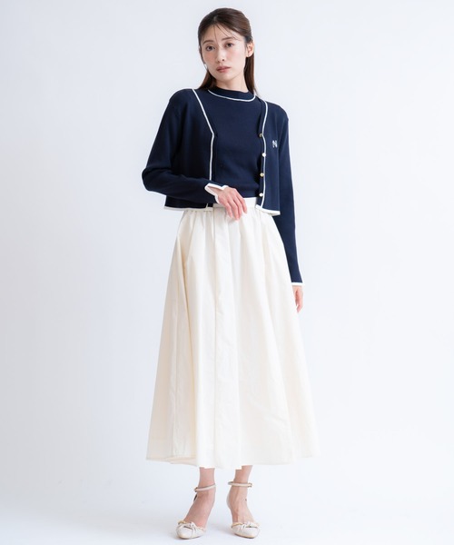 NOELA(ノエラ)の「ロゴ刺繍アンサンブル(カーディガン/ボレロ・レディース・ネイビー/ベージュ/キャメル・フリー)」の8枚目の写真