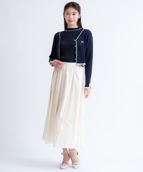 NOELA(ノエラ)の「ロゴ刺繍アンサンブル(カーディガン/ボレロ・レディース・ネイビー/ベージュ/キャメル・フリー)」の9枚目の写真