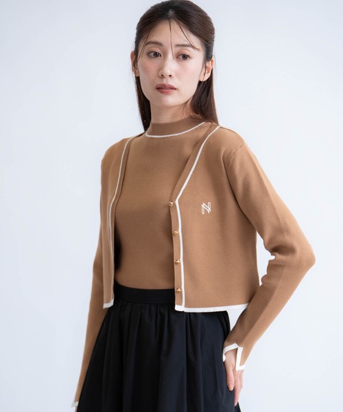 NOELA(ノエラ)の「ロゴ刺繍アンサンブル(カーディガン/ボレロ・レディース・ネイビー/ベージュ/キャメル・フリー)」の10枚目の写真