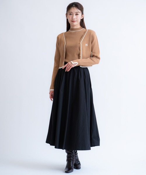 NOELA(ノエラ)の「ロゴ刺繍アンサンブル(カーディガン/ボレロ・レディース・ネイビー/ベージュ/キャメル・フリー)」の14枚目の写真