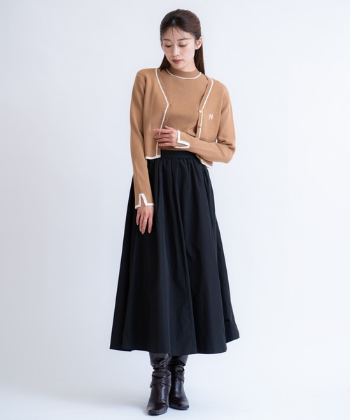 NOELA(ノエラ)の「ロゴ刺繍アンサンブル(カーディガン/ボレロ・レディース・ネイビー/ベージュ/キャメル・フリー)」の15枚目の写真