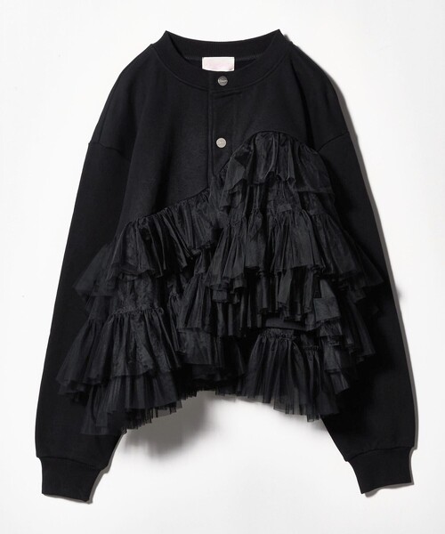 ＜VIVIANO＞チュール ドッキング カーディガン VIVIANO（ヴィヴィアーノ）の「＜VIVIANO＞チュール ドッキング