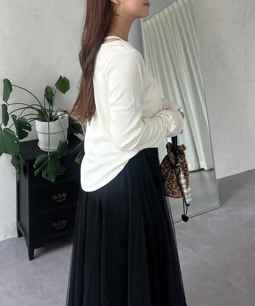 prose verse(プロズヴェール)の「キャミレイヤードトップス(Tシャツ/カットソー・レディース・ブラック/アイボリー・LARGE/MEDIUM)」の19枚目の写真