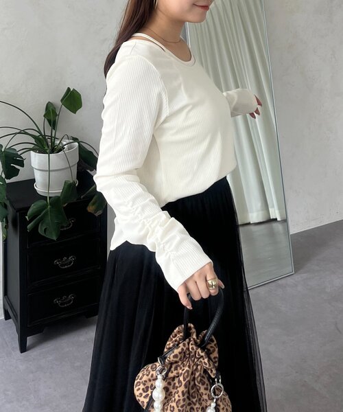 prose verse(プロズヴェール)の「キャミレイヤードトップス(Tシャツ/カットソー・レディース・ブラック/アイボリー・LARGE/MEDIUM)」の20枚目の写真