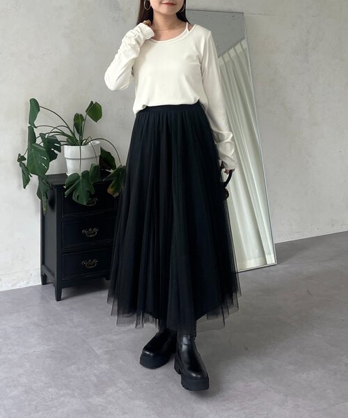 prose verse(プロズヴェール)の「キャミレイヤードトップス(Tシャツ/カットソー・レディース・ブラック/アイボリー・LARGE/MEDIUM)」の22枚目の写真