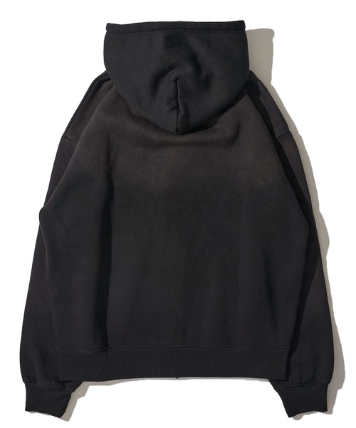 THRASHER（スラッシャー）の「【THRASHER / スラッシャー】裏起毛フェード加工 フロントロゴ刺繍 ジップアップパーカー（パーカー・メンズ・ブラック/ピンク/ブラウン・MEDIUM/LARGE/X-LARGE）」の5枚目の写真