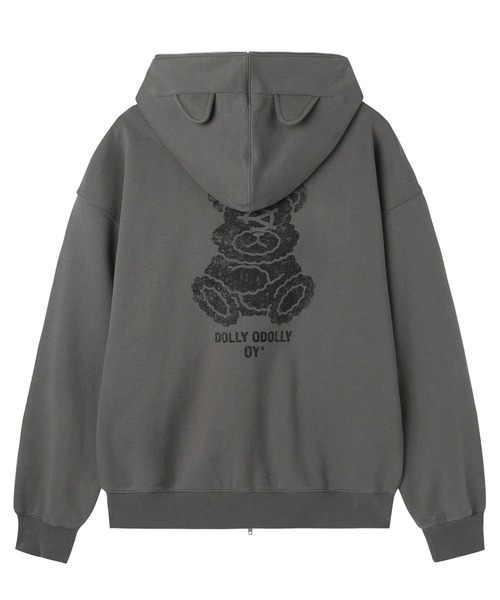 m*o様 R リサイクルポリエステルフーディ OY/オーワイ』FADED DOLLY MASK HOODIE ZIP UP/オードリーマスク