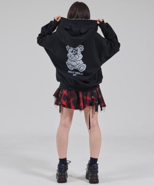 OY(オーワイ)の「『OY/オーワイ』FADED DOLLY MASK HOODIE ZIP UP/オードリーマスク ジップアップパーカー(パーカー・レディース・グレー/ブラック・L/M)」の17枚目の写真
