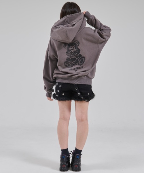 OY(オーワイ)の「『OY/オーワイ』FADED DOLLY MASK HOODIE ZIP UP/オードリーマスク ジップアップパーカー(パーカー・レディース・グレー/ブラック・L/M)」の8枚目の写真