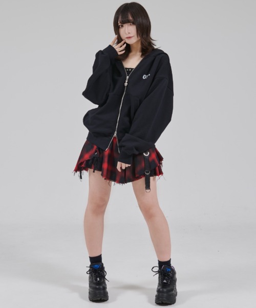 OY(オーワイ)の「『OY/オーワイ』FADED DOLLY MASK HOODIE ZIP UP/オードリーマスク ジップアップパーカー(パーカー・レディース・グレー/ブラック・L/M)」の15枚目の写真