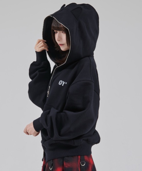 OY(オーワイ)の「『OY/オーワイ』FADED DOLLY MASK HOODIE ZIP UP/オードリーマスク ジップアップパーカー(パーカー・レディース・グレー/ブラック・L/M)」の13枚目の写真