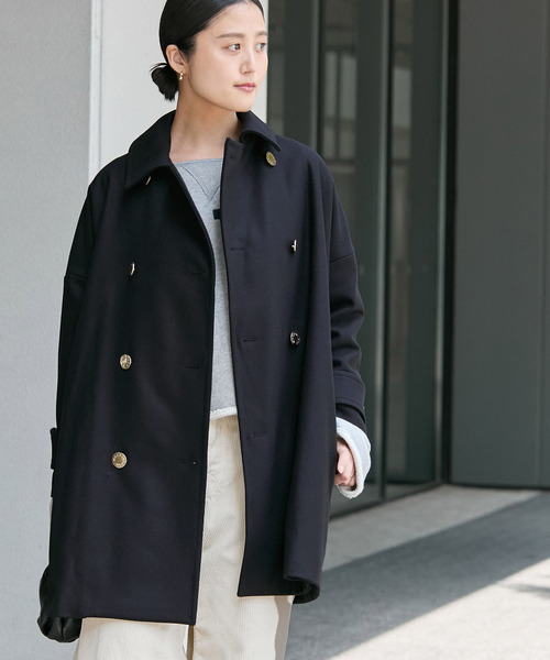 Mackintosh（マッキントッシュ）の「《追加》《別注》【MACKINTOSH】NEW HUMBIE DOUBLE MB EX：コート（ステンカラーコート・レディース・ネイビー/ブラック/ブラウン・4/6/8/10）」の4枚目の写真