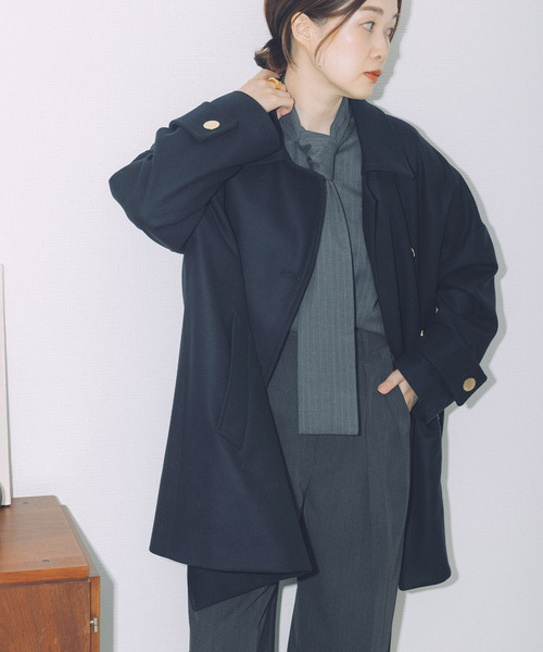 Mackintosh（マッキントッシュ）の「《追加》《別注》【MACKINTOSH】NEW HUMBIE DOUBLE MB EX：コート（ステンカラーコート・レディース・ネイビー/ブラック/ブラウン・4/6/8/10）」の6枚目の写真