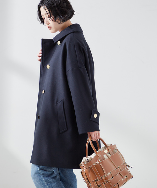 Mackintosh（マッキントッシュ）の「《追加》《別注》【MACKINTOSH】NEW HUMBIE DOUBLE MB EX：コート（ステンカラーコート・レディース・ネイビー/ブラック/ブラウン・4/6/8/10）」の13枚目の写真