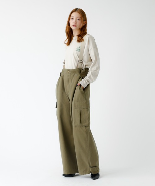 Johnbull(ジョンブル)の「【JOHNBULL/ジョンブル】MIL サロペット/サロペット/オーバーサイズ【WEB限定】(サロペット/オーバーオール・レディース・カーキ/ブラック・フリー)」の6枚目の写真