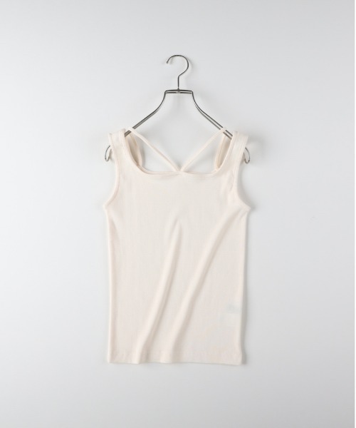 Right-on（ライトオン）の「【HONEYSUCKLE ROSE】２ＷＡＹクロスタンクトップ（タンクトップ・レディース・オフホワイト/ブラウン/ブラック・S/L/M）」の2枚目の写真