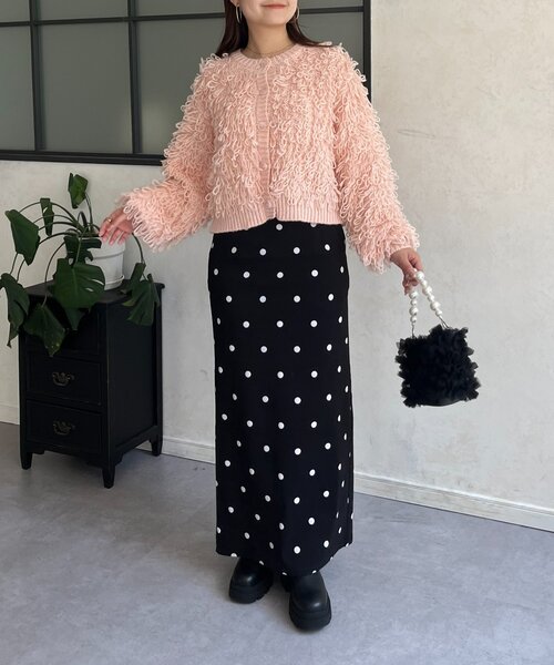 prose verse(プロズヴェール)の「ループフリンジニットカーディガン(カーディガン/ボレロ・レディース・アイボリー/ブラック/ピンク・MEDIUM)」の11枚目の写真