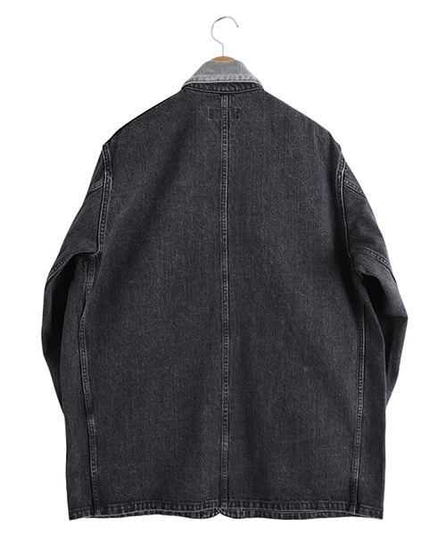 marka（マーカ）の「marka / マーカ：COVERALL JACKET -ORGANIC COTTON 13.5oz SELVEDGE DENIM-：M25C02BL11C[COR]（カバーオール・メンズ・ブラック系その他・2(M)/1(S)）」の2枚目の写真