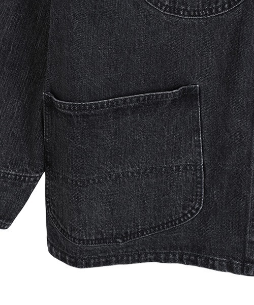 marka（マーカ）の「marka / マーカ：COVERALL JACKET -ORGANIC COTTON 13.5oz SELVEDGE DENIM-：M25C02BL11C[COR]（カバーオール・メンズ・ブラック系その他・2(M)/1(S)）」の6枚目の写真