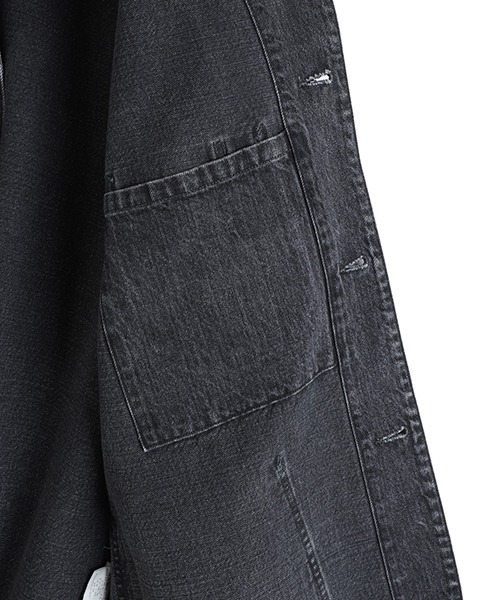 marka（マーカ）の「marka / マーカ：COVERALL JACKET -ORGANIC COTTON 13.5oz SELVEDGE DENIM-：M25C02BL11C[COR]（カバーオール・メンズ・ブラック系その他・2(M)/1(S)）」の7枚目の写真
