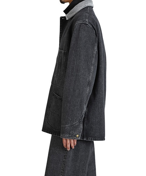 marka（マーカ）の「marka / マーカ：COVERALL JACKET -ORGANIC COTTON 13.5oz SELVEDGE DENIM-：M25C02BL11C[COR]（カバーオール・メンズ・ブラック系その他・2(M)/1(S)）」の11枚目の写真