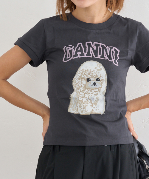 U by SPICK&SPAN(ユーバイスピックアンドスパン)の「GANNI/ガニー Basic Cotton Jersey Peony Baby Fit(Tシャツ/カットソー・レディース・ブラック系その他/ライトグリーン・SMALL)」の21枚目の写真