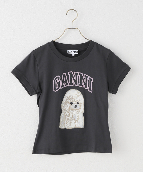 U by SPICK&SPAN(ユーバイスピックアンドスパン)の「GANNI/ガニー Basic Cotton Jersey Peony Baby Fit(Tシャツ/カットソー・レディース・ブラック系その他/ライトグリーン・SMALL)」の8枚目の写真