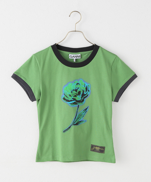 U by SPICK&SPAN(ユーバイスピックアンドスパン)の「GANNI/ガニー Basic Cotton Jersey Peony Baby Fit(Tシャツ/カットソー・レディース・ブラック系その他/ライトグリーン・SMALL)」の15枚目の写真