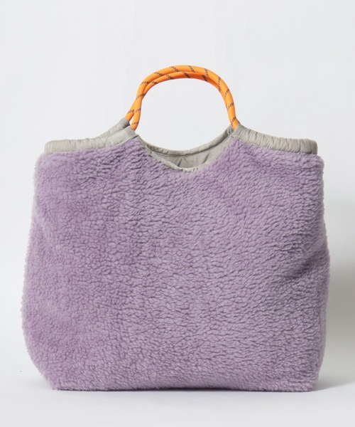 HOUSTON(ヒューストン)の「HOUSTON(ヒューストン)BOA NYLON MARKET BAG/リバーシブル ボア×ナイロンマーケットバッグ(トートバッグ・レディース・ネイビー/グレー/グリーン/マルーン/オリーブ・FREE)」の11枚目の写真