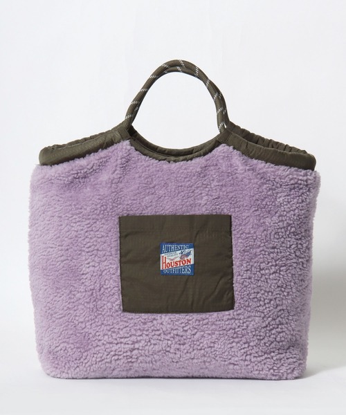 HOUSTON(ヒューストン)の「HOUSTON(ヒューストン)BOA NYLON MARKET BAG/リバーシブル ボア×ナイロンマーケットバッグ(トートバッグ・レディース・ネイビー/グレー/グリーン/マルーン/オリーブ・FREE)」の17枚目の写真