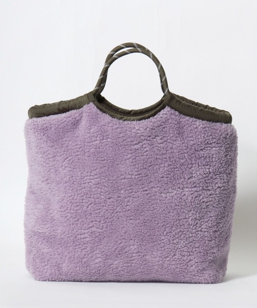 HOUSTON(ヒューストン)の「HOUSTON(ヒューストン)BOA NYLON MARKET BAG/リバーシブル ボア×ナイロンマーケットバッグ(トートバッグ・レディース・ネイビー/グレー/グリーン/マルーン/オリーブ・FREE)」の18枚目の写真