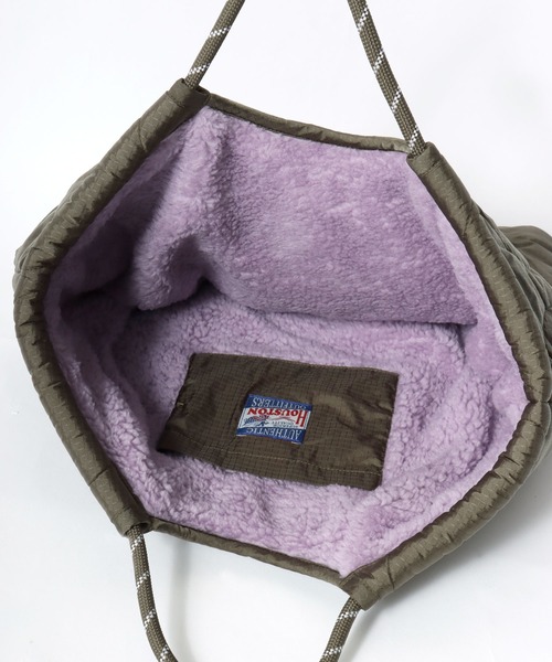 HOUSTON(ヒューストン)の「HOUSTON(ヒューストン)BOA NYLON MARKET BAG/リバーシブル ボア×ナイロンマーケットバッグ(トートバッグ・レディース・ネイビー/グレー/グリーン/マルーン/オリーブ・FREE)」の19枚目の写真