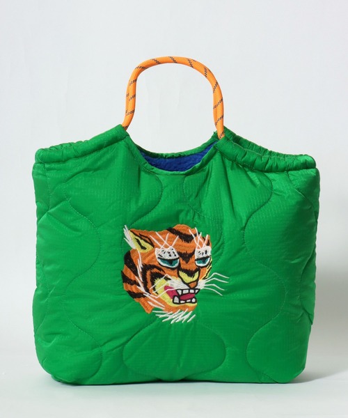HOUSTON(ヒューストン)の「HOUSTON(ヒューストン)BOA NYLON MARKET BAG/リバーシブル ボア×ナイロンマーケットバッグ(トートバッグ・レディース・ネイビー/グレー/グリーン/マルーン/オリーブ・FREE)」の20枚目の写真