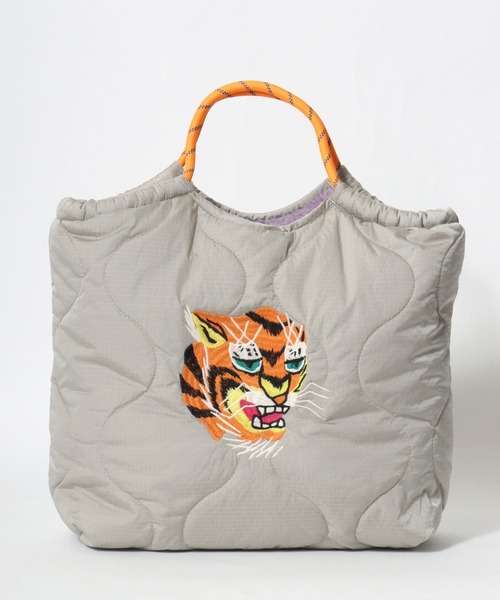 HOUSTON(ヒューストン)の「HOUSTON(ヒューストン)BOA NYLON MARKET BAG/リバーシブル ボア×ナイロンマーケットバッグ(トートバッグ・レディース・ネイビー/グレー/グリーン/マルーン/オリーブ・FREE)」の6枚目の写真