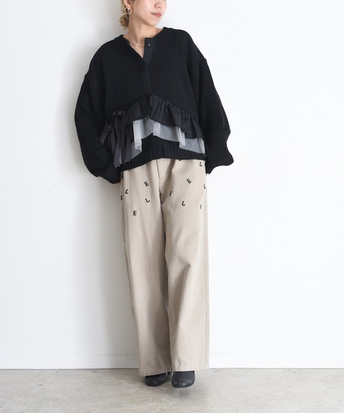 Eimee Law(エイミーロウ)の「ランダムリボンフリルニットカーデ(カーディガン/ボレロ・レディース・グレー/チャコールグレー/ブラック・FREE)」の7枚目の写真