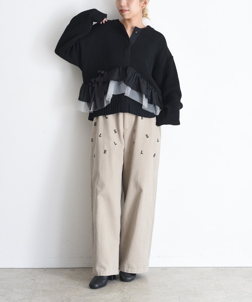 Eimee Law(エイミーロウ)の「ランダムリボンフリルニットカーデ(カーディガン/ボレロ・レディース・グレー/チャコールグレー/ブラック・FREE)」の11枚目の写真