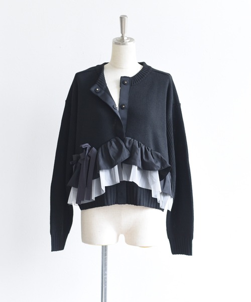 Eimee Law(エイミーロウ)の「ランダムリボンフリルニットカーデ(カーディガン/ボレロ・レディース・グレー/チャコールグレー/ブラック・FREE)」の17枚目の写真