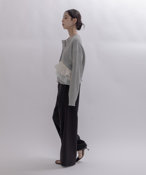 Eimee Law(エイミーロウ)の「ランダムリボンフリルニットカーデ(カーディガン/ボレロ・レディース・グレー/チャコールグレー/ブラック・FREE)」の18枚目の写真