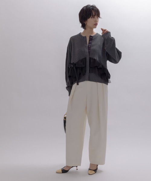 Eimee Law(エイミーロウ)の「ランダムリボンフリルニットカーデ(カーディガン/ボレロ・レディース・グレー/チャコールグレー/ブラック・FREE)」の22枚目の写真