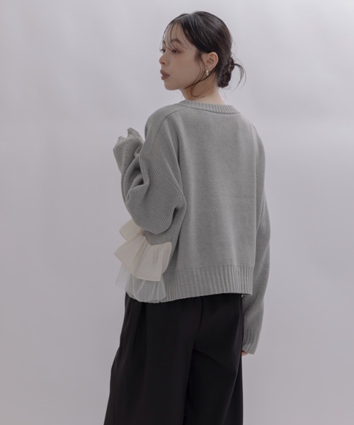 Eimee Law(エイミーロウ)の「ランダムリボンフリルニットカーデ(カーディガン/ボレロ・レディース・グレー/チャコールグレー/ブラック・FREE)」の21枚目の写真